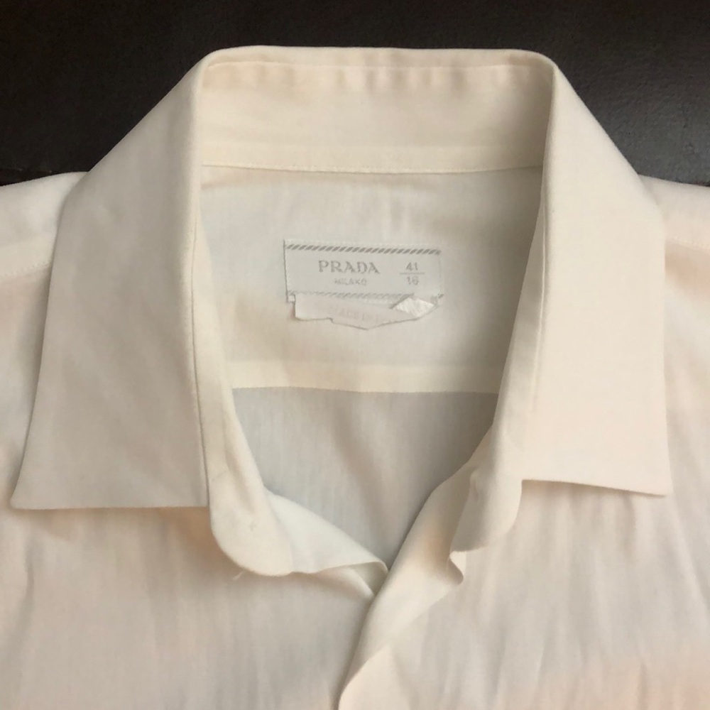 Prada Men’s Stretch Poplin Shirt size 41 Neck 16